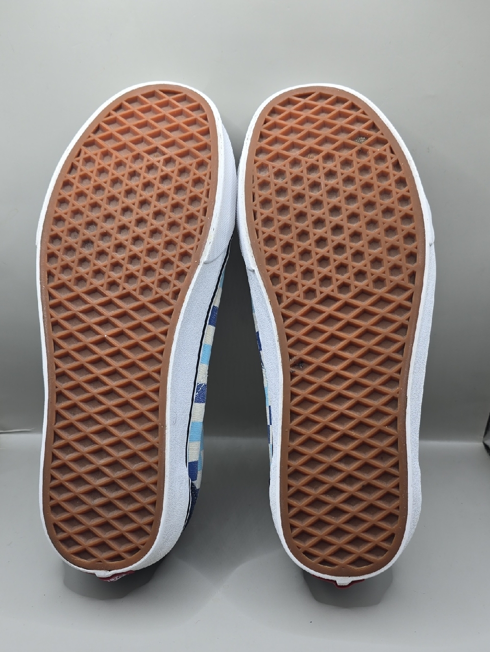 Vans Old Skool Sneakers W-11 M-9.5 Blue/White Check Low-Top Skater Classic Comfy - Picture 6 of 8